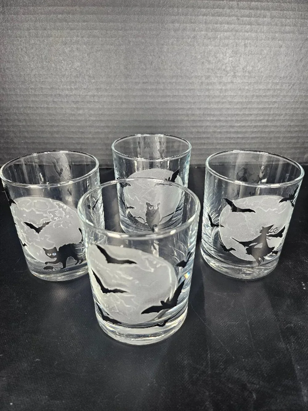 Williams Sonoma Halloween Full Moon Tumblers Set Of 4 Glassware New Old Stock